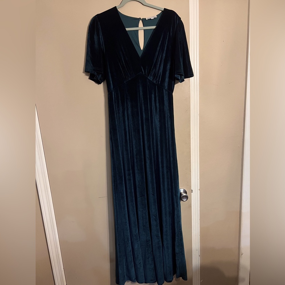 Baltic Born Emerald green  Velvet Maxi Dress